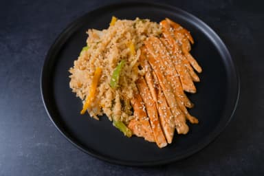 Teriyaki chicken and asian rice