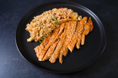 Teriyaki chicken and asian rice