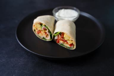 Turkey wrap with egg and tomato